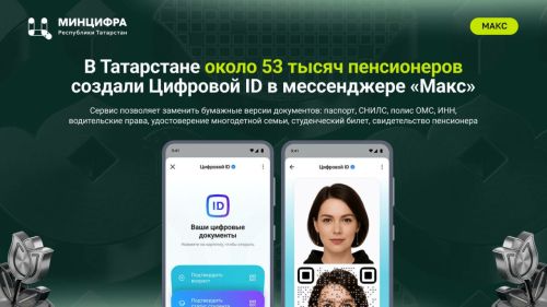 Татарстанда «Макс» мессенджерында Цифрлы ID рәсмиләштергән пенсионерлар ике тапкыр арткан