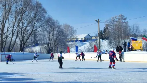 Шәдке авылында  хоккей ярышлары бара