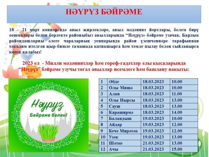 «Нәүрүз» бәйрәмнәре узачак