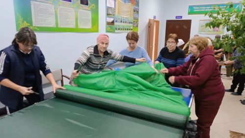 Үзәк бистәсендә маскировка сеткасы үрә башладылар