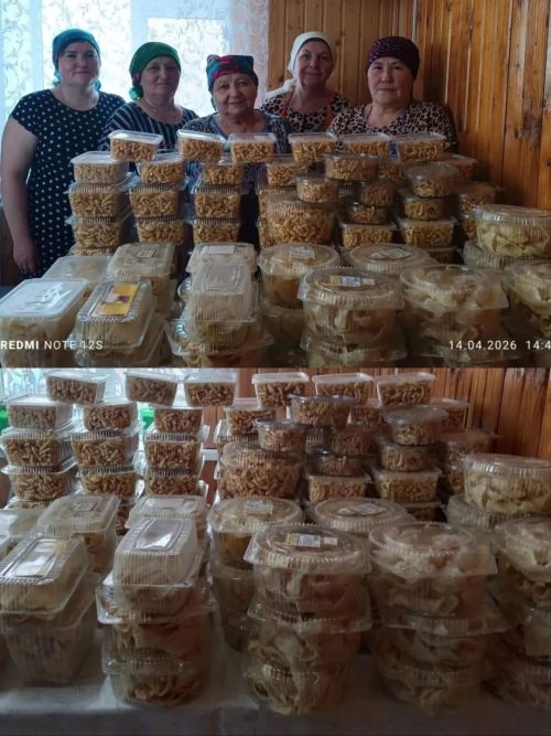 Иске Карабаян авылы ханымнары сугышчыларга чәкчәк әзерләде